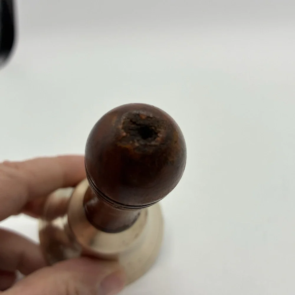 Vintage Brass Bell Wood Handle School Bell
